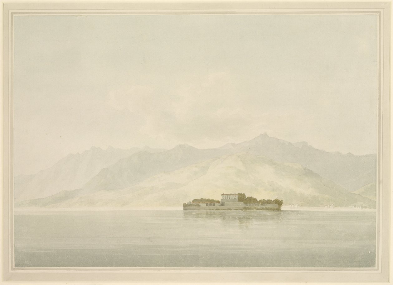 Isola Madre, Maggiore Gölü, yaklaşık 1781 (dövülmüş kağıt üzerinde grafit üzerinde wc) by John Warwick Smith