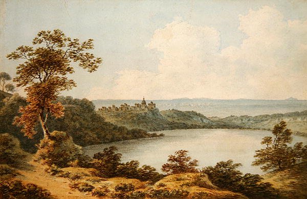 Albano Gölü (kağıt üzerine sulu boya) by John Warwick Smith
