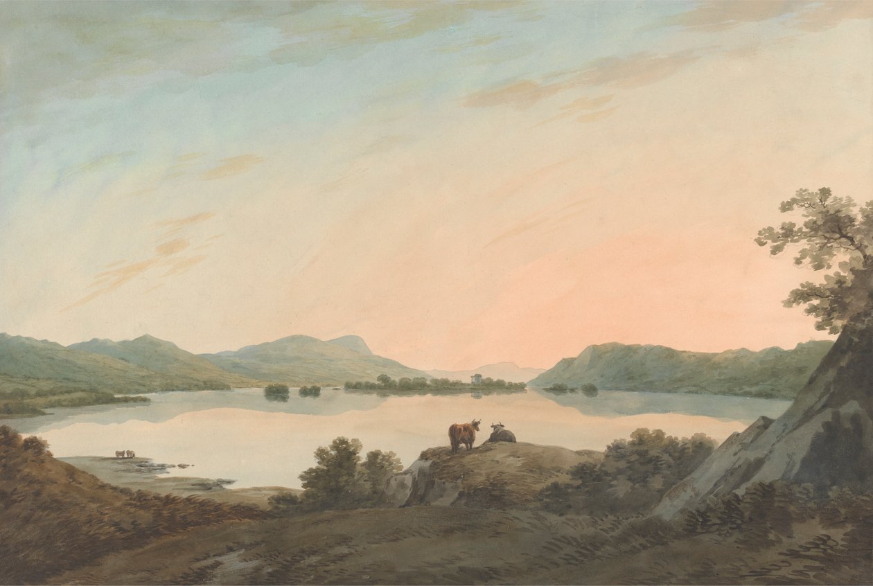 Belle Isle ile Calgarth'tan Windermere Gölü by John Warwick Smith