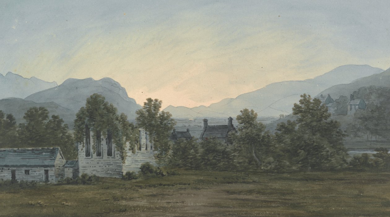 Mawddach Nehri üzerindeki Cymer Manastırı Harabeleri by John Warwick Smith