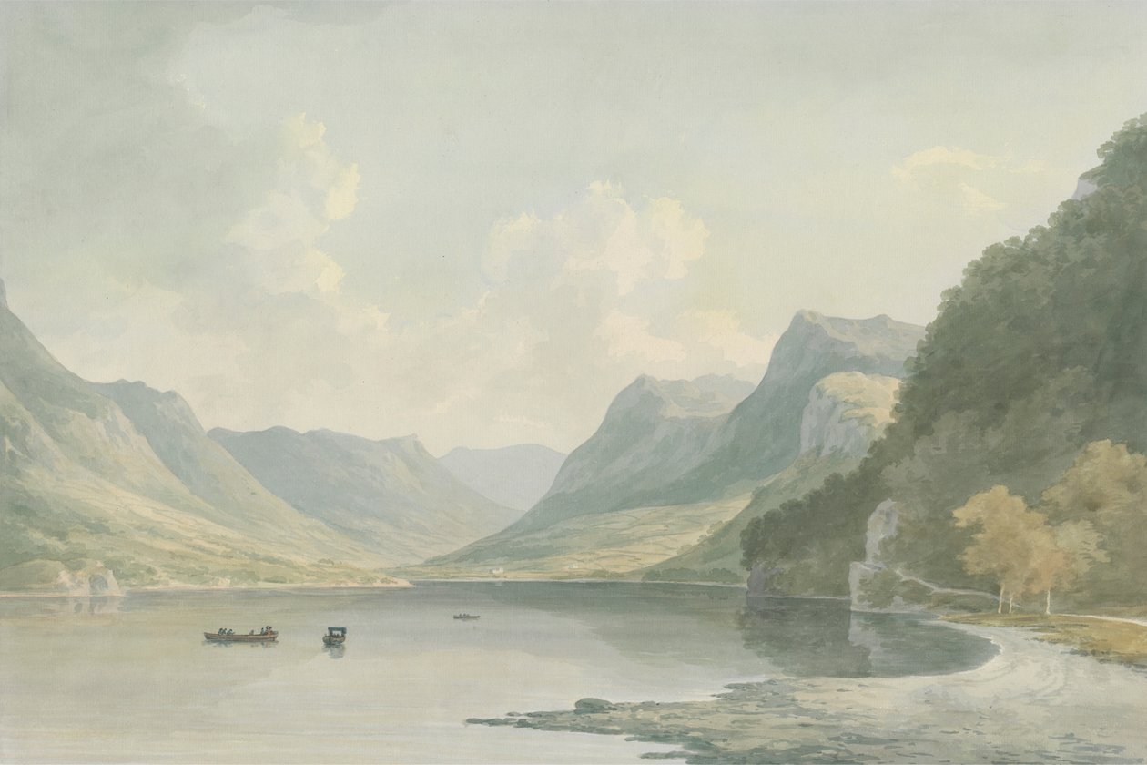 Ullswater, Patterdale'e doğru bakıyor by John Warwick Smith