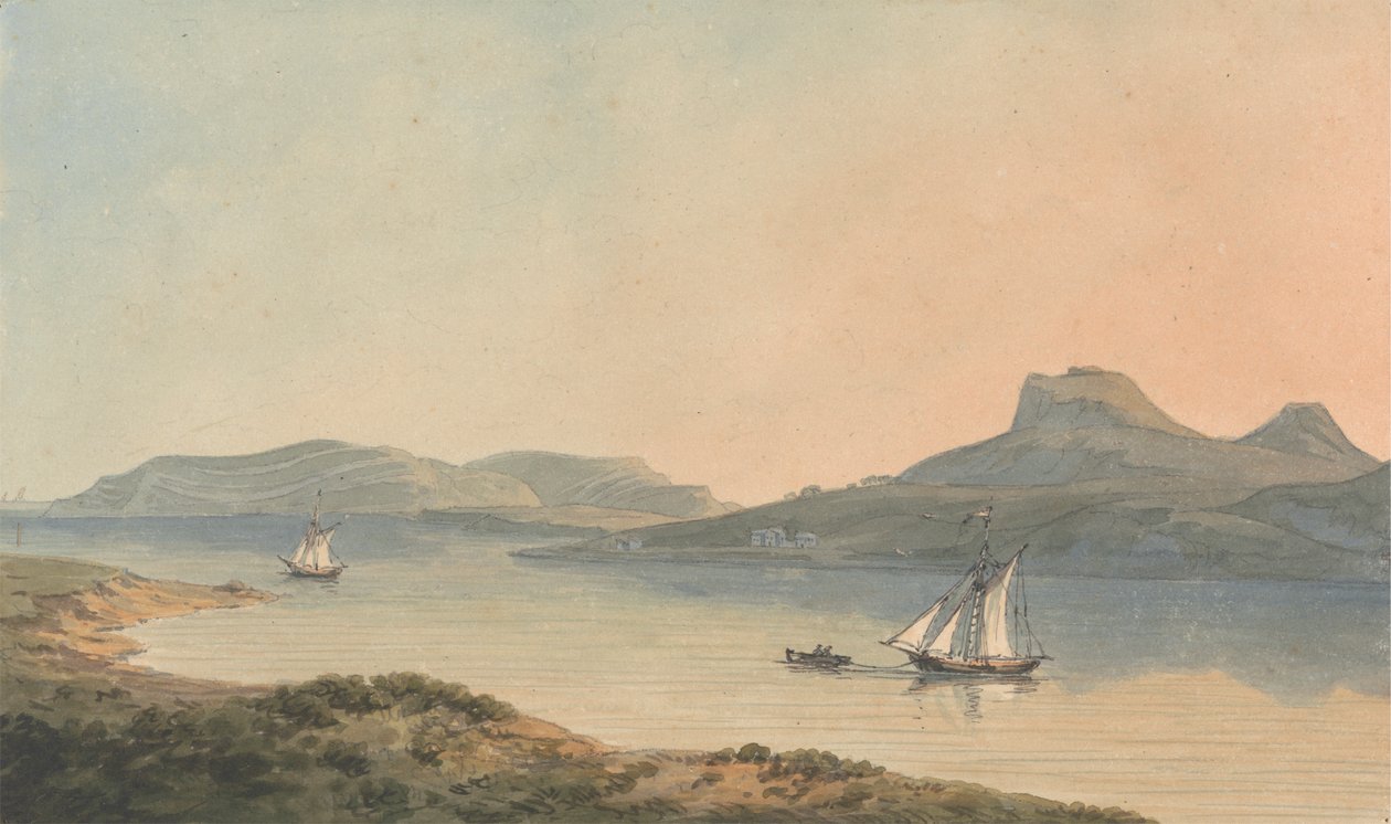Diganwy'nin Erken Kalesi'nin görünümü by John Warwick Smith