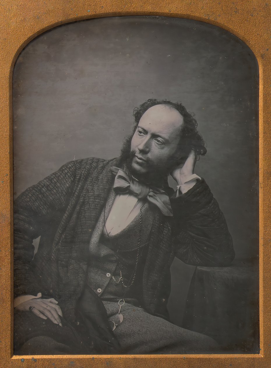 Oturan Orta Yaşlı Adam, Papyonlu ve Ceketli, 1850