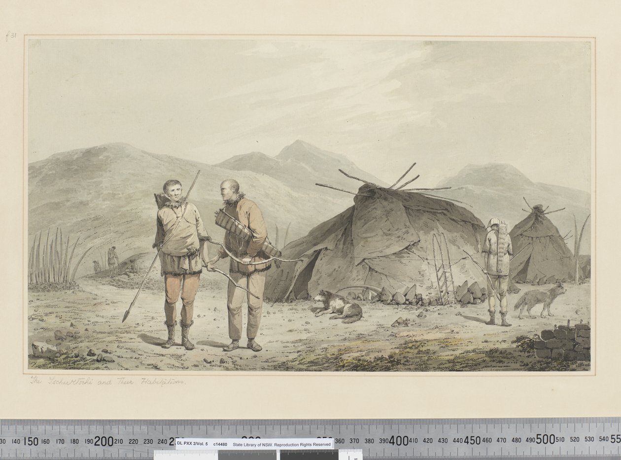 F.31 Tschuktschi ve Habitations, c.1773-84 (suluboya) by John Webber