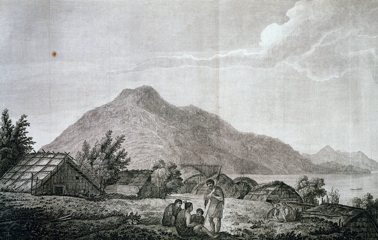 Motuara adasındaki hippah içinde, John Webber