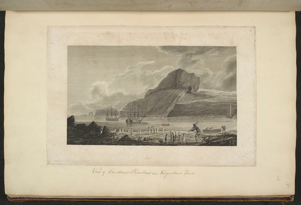 Kerguelen Ülkesindeki Christmas Limanı'nın görünümü, Aralık 1776 by John Webber