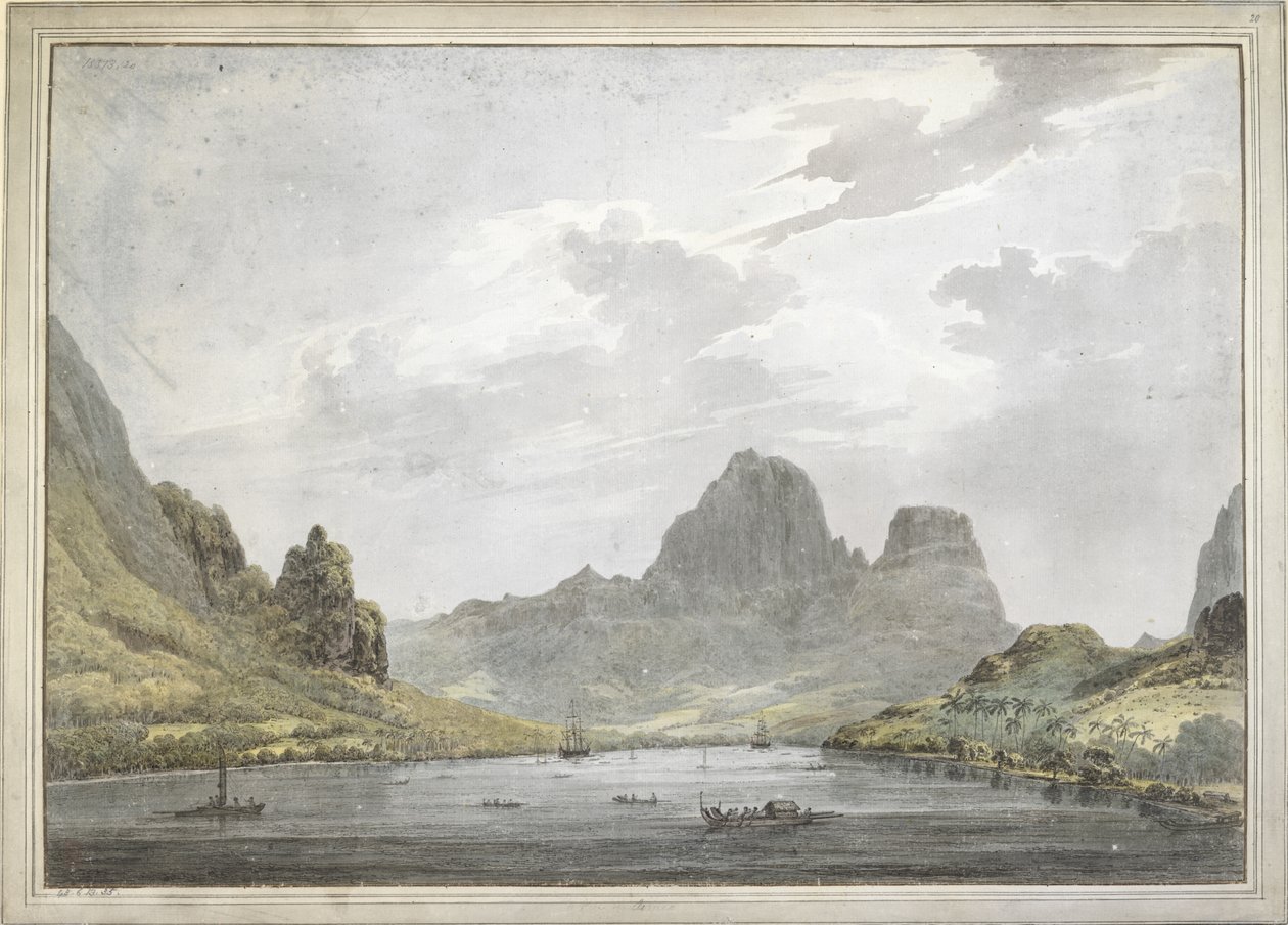 Papetoai Körfezi'nin görünümü, Moorea by John Webber