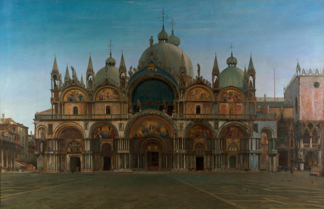 San Marco Bazilikası'nın Batı Cephesi, Venedik, İtalya by John Wharlton Bunney