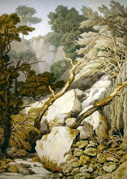 Chudleigh, Devon (kalem ve gri mürekkep ve kağıt üzerine kurşun kalem üzerine sulu boya) by John White Abbott