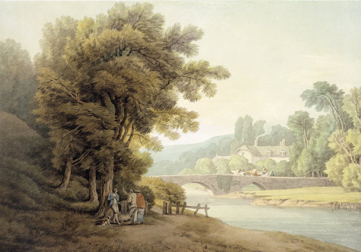 Dunsford Köprüsü (kağıt üzerinde wc) by John White Abbott