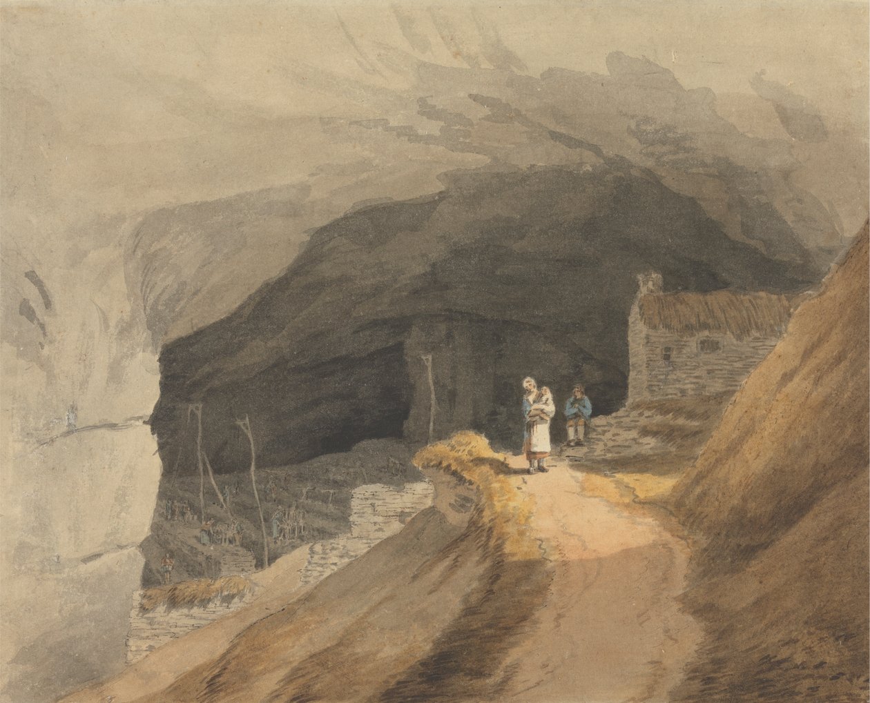 Derby Zirvesi'ndeki Castleton'daki Mağaranın Ağzı by John White Abbott