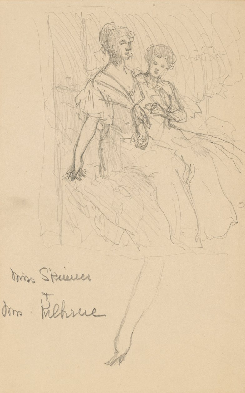 The Skinner Sisters için Çalışma by John White Alexander