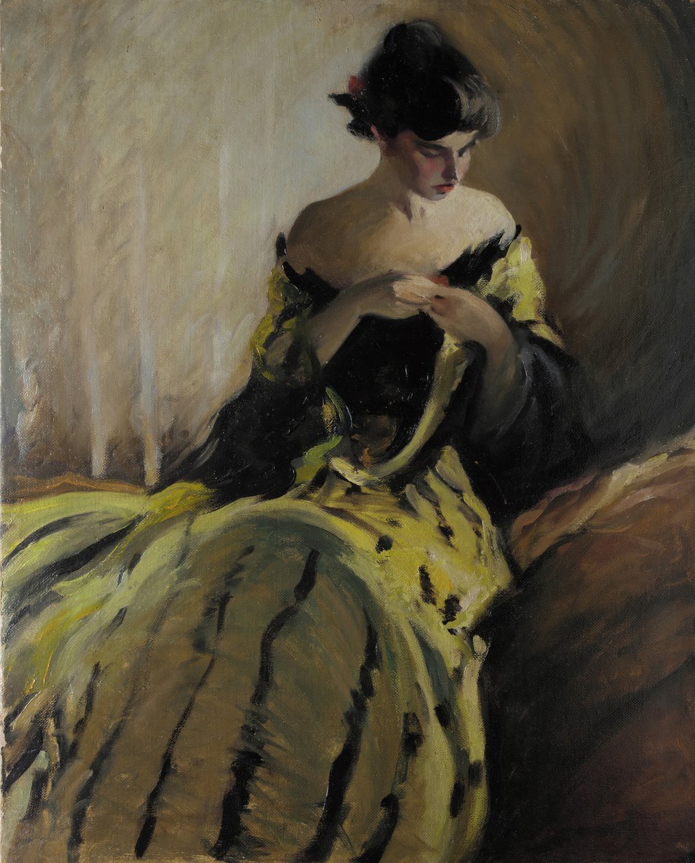 Black and Green Oil Sketch