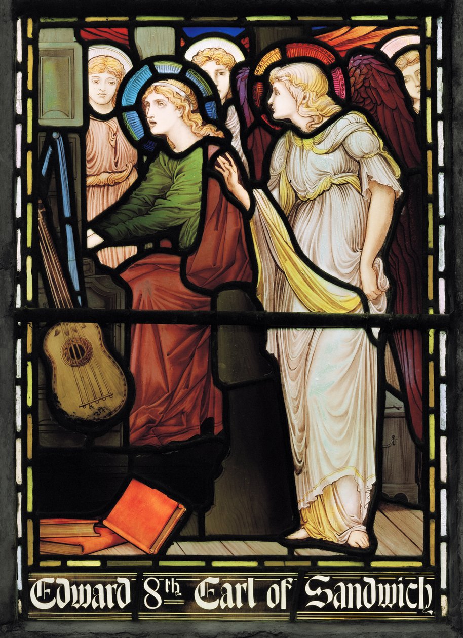 St Cecilia Singing, Lady Şapeli Penceresi, c.1885 (vitray) by John William Brown