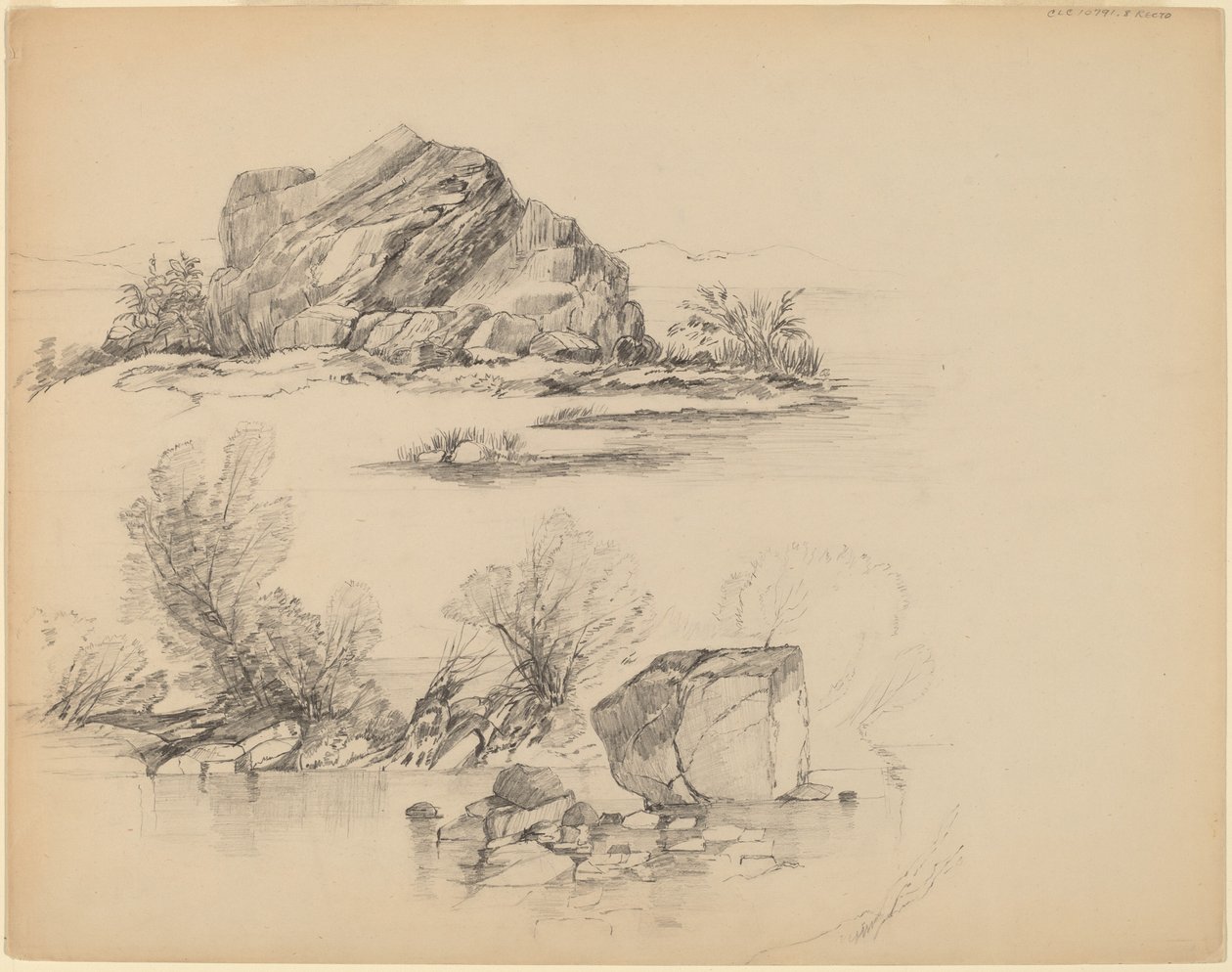 Lakeshore Boyunca Kayalar [rekto] by John William Casilear