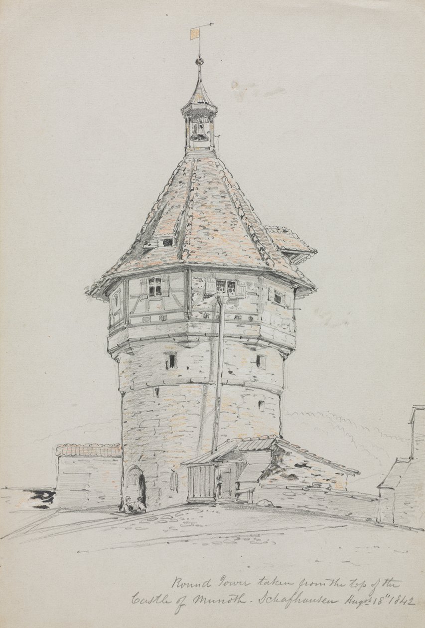 Yuvarlak Kule, Munoth Kalesi, Schafhausen, İsviçre by John William Casilear