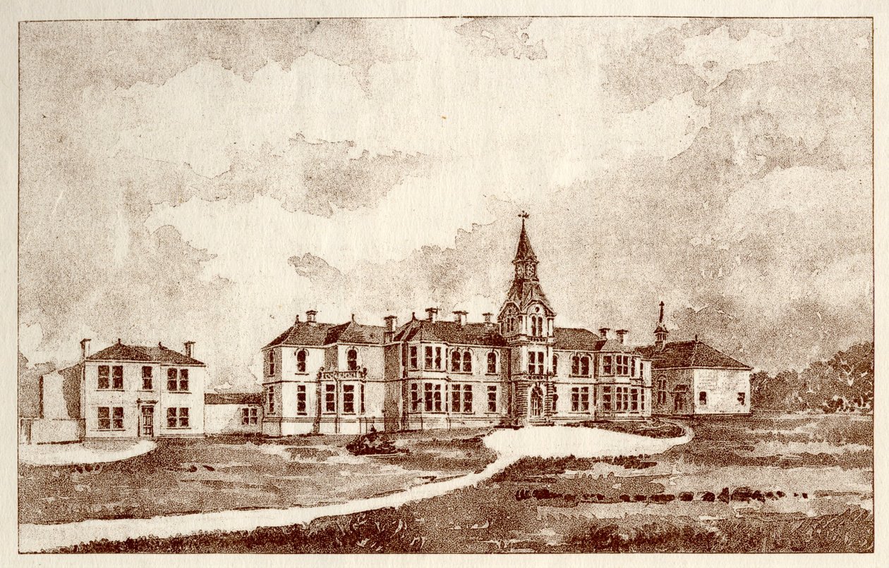 Newcastle upon Tyne Lunatic Asylum, Coxlodge, c.1829 (fotolito) by John William Dyson