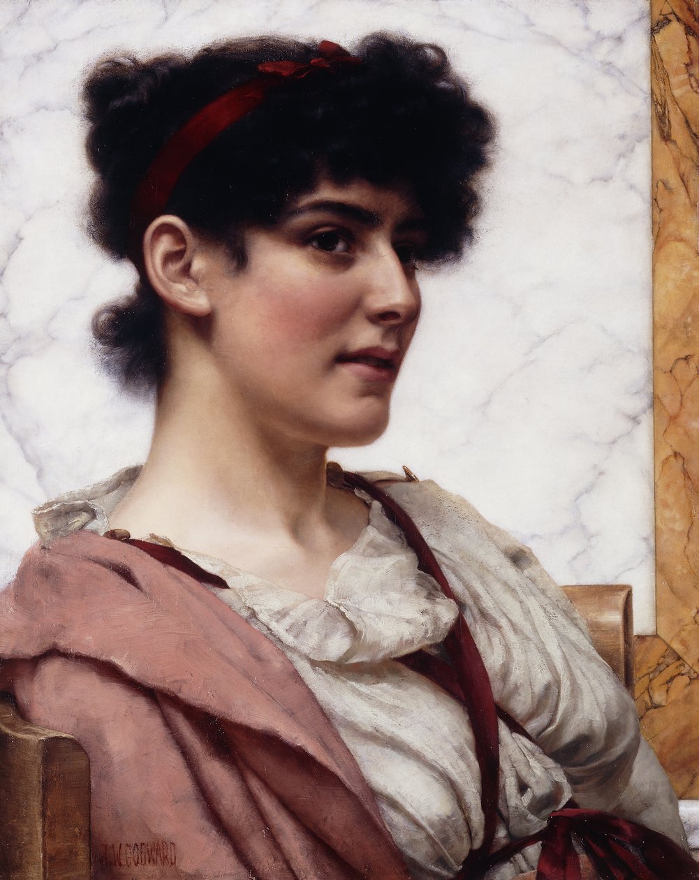 Bir Roma Güzeli, 1889 dolayları by John William Godward