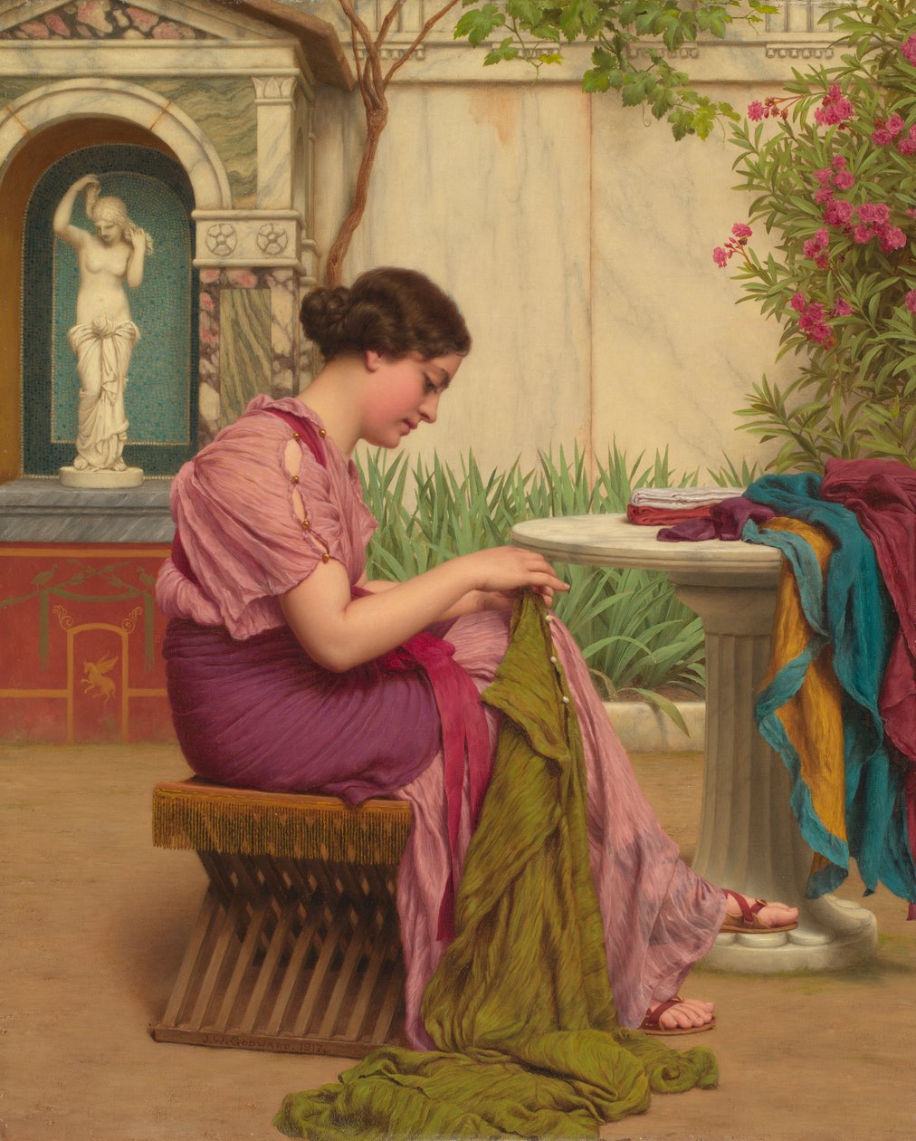 Bir Dikiş Ücretsizdir veya Zamanda Bir Dikiş, 1917 by John William Godward