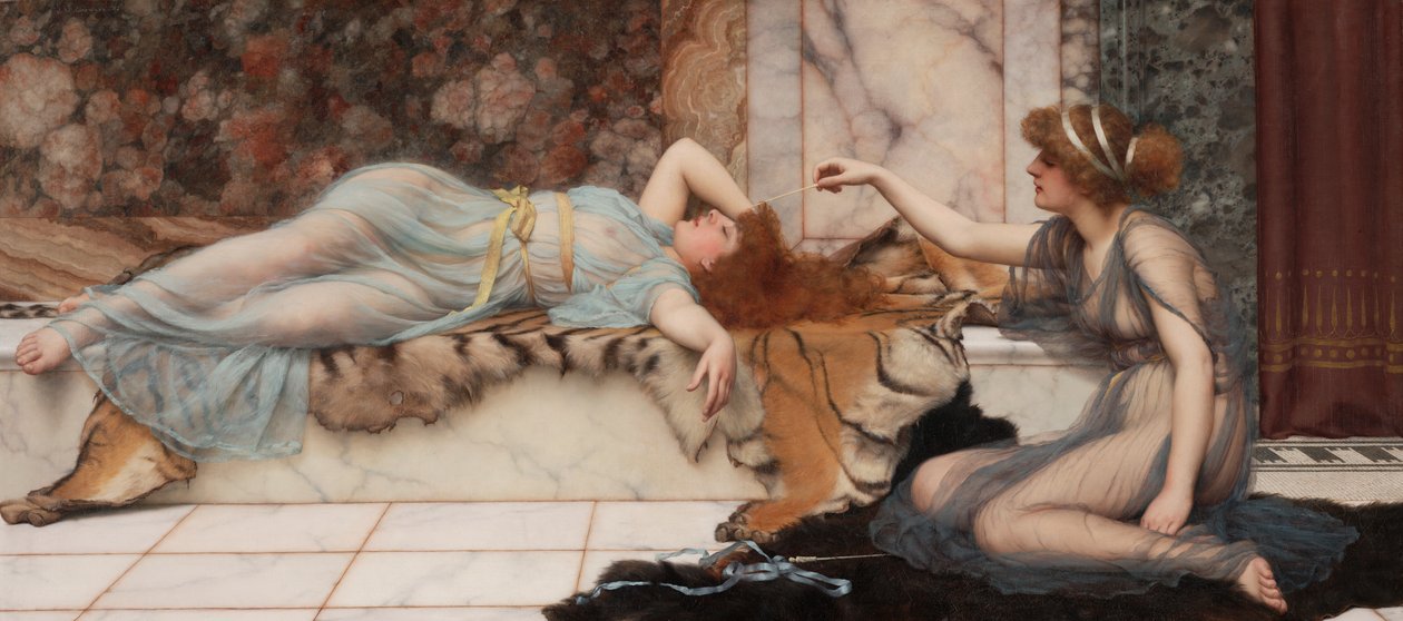 yaramazlık ve dinlenme by John William Godward