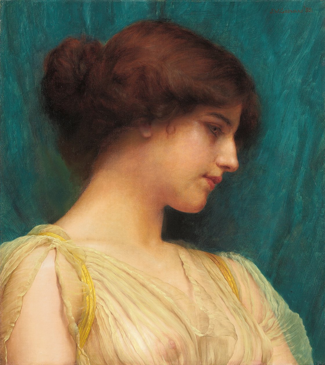 Bir Kızın Kafasının İncelenmesi, 1899 by John William Godward