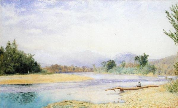 Beyaz Dağlarda Balık Tutma by John William Hill