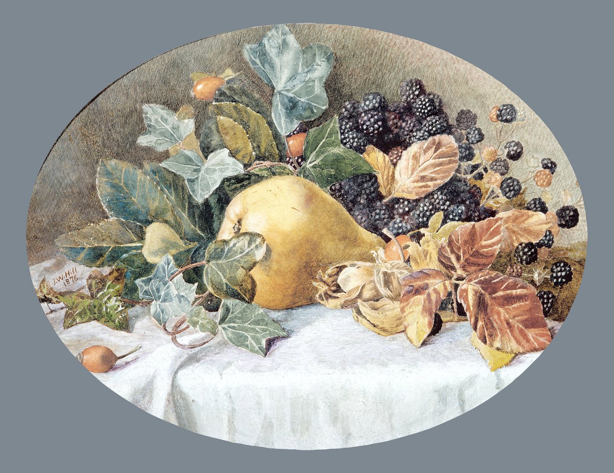 Meyveli Natürmort, 1876. by John William Hill