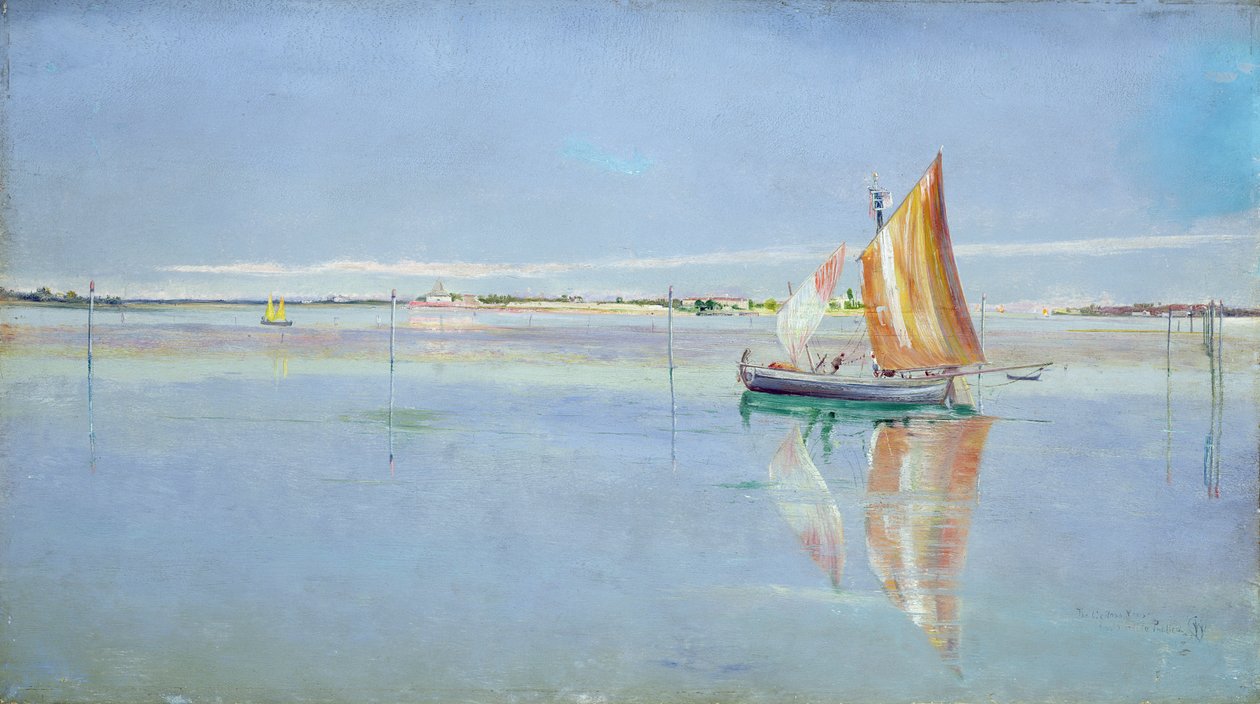 Lagünde, Venedik (tuval üzerine yağlı boya) by John William Inchbold