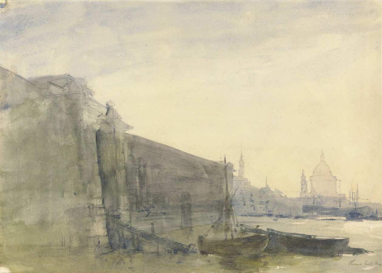 Thames, Sabah Erken, St. Paul's'a Doğru by John William Inchbold