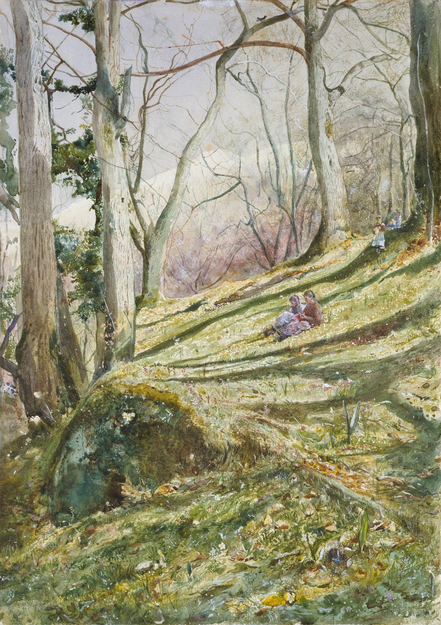 Dört Figürlü Ormanlık Yamaç, 19. yüzyıl ortası by John William Inchbold