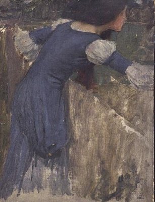 Çiçek Seçici İçin Bir Çalışma (tuval üzerine yağlı boya) by John William Waterhouse