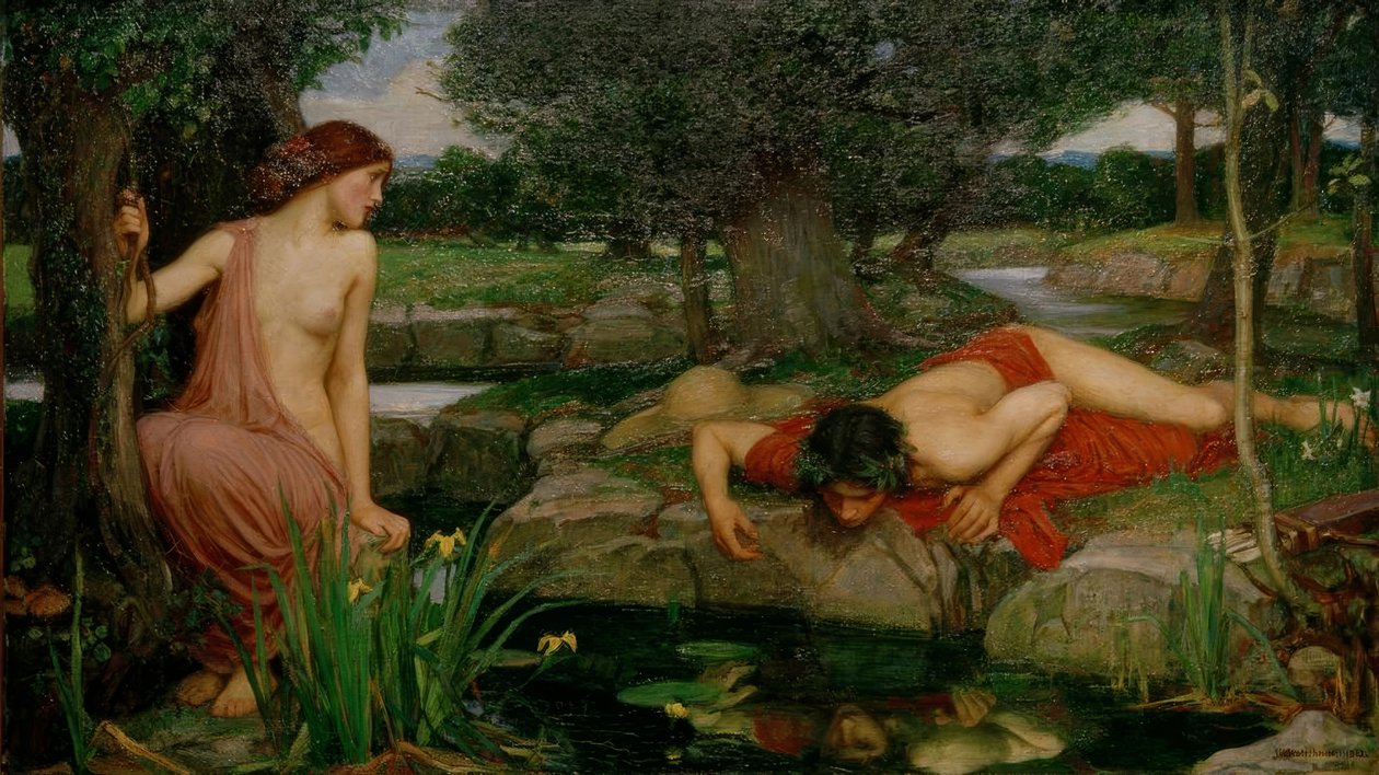 yankı ve nergis by John William Waterhouse