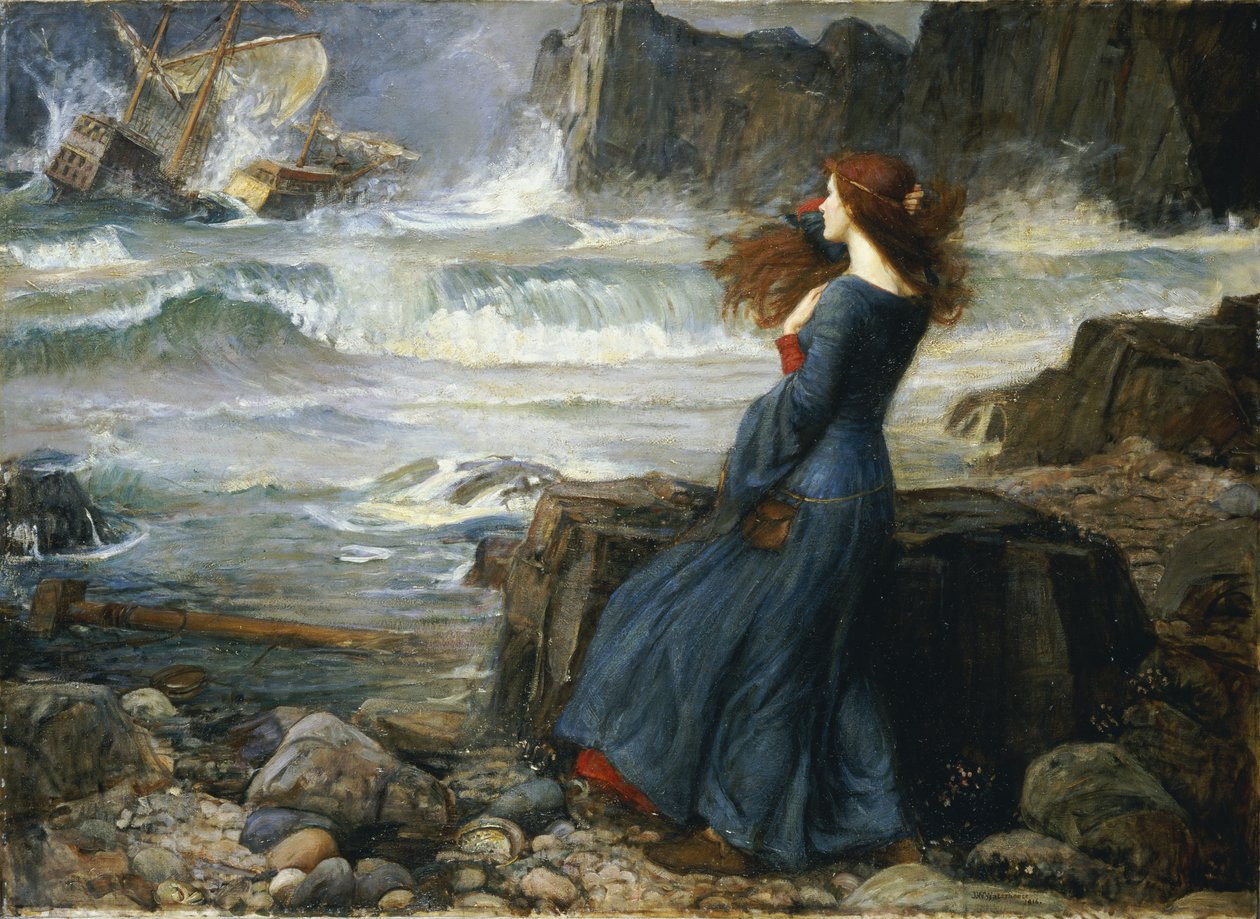 Miranda - Fırtına, 1916 by John William Waterhouse