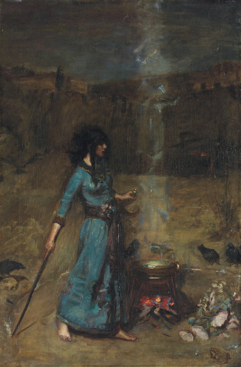 The Magic Circle için Çalışma, 1886 by John William Waterhouse