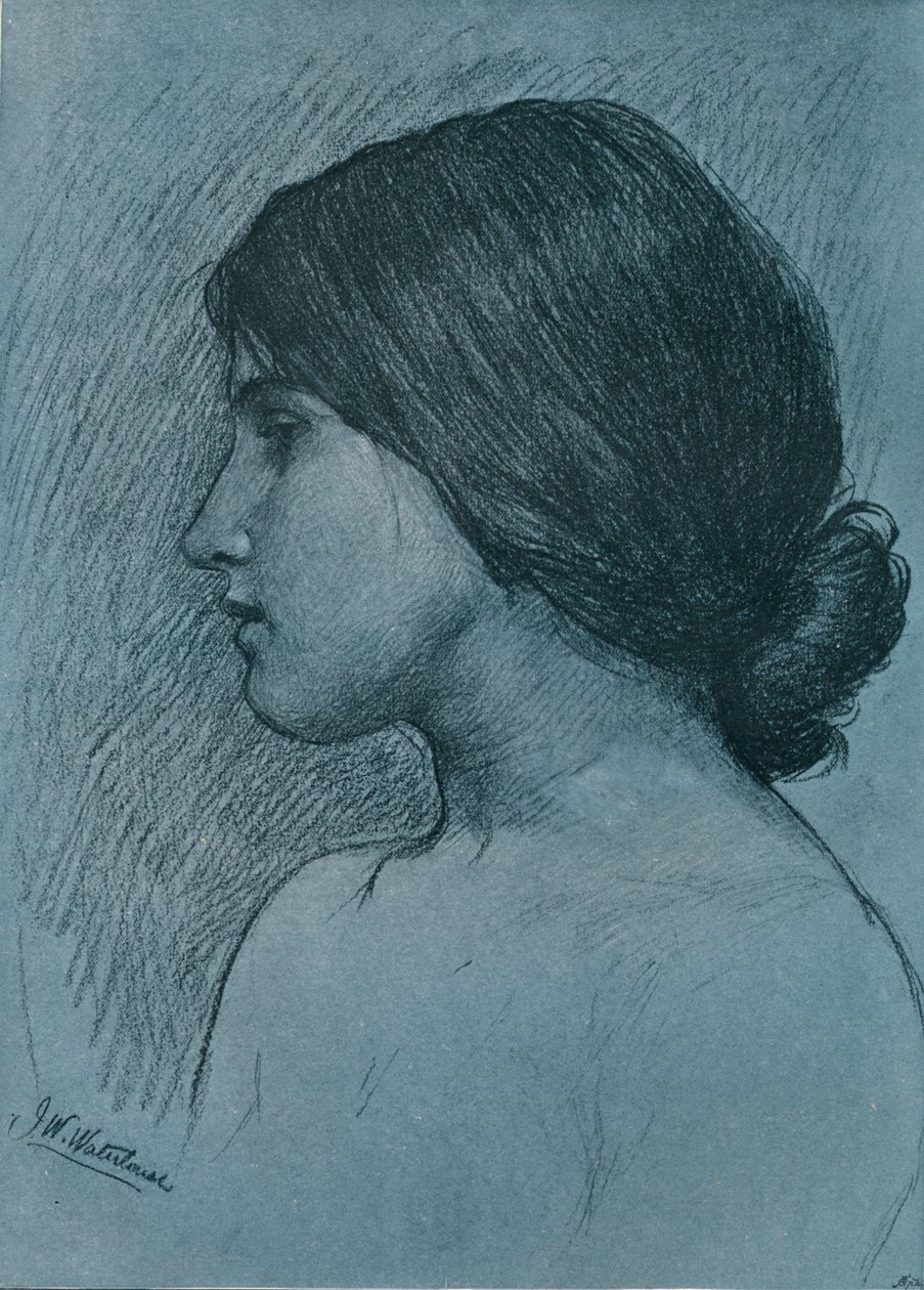 Bir Kafanın Çalışması, c1899 by John William Waterhouse