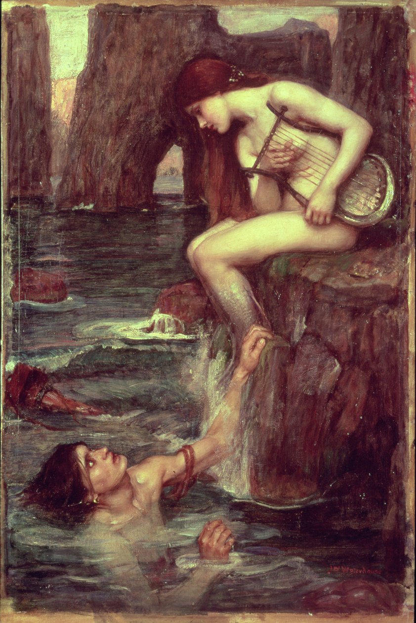 Siren, c.1900 (tuval üzerine yağlı boya) by John William Waterhouse