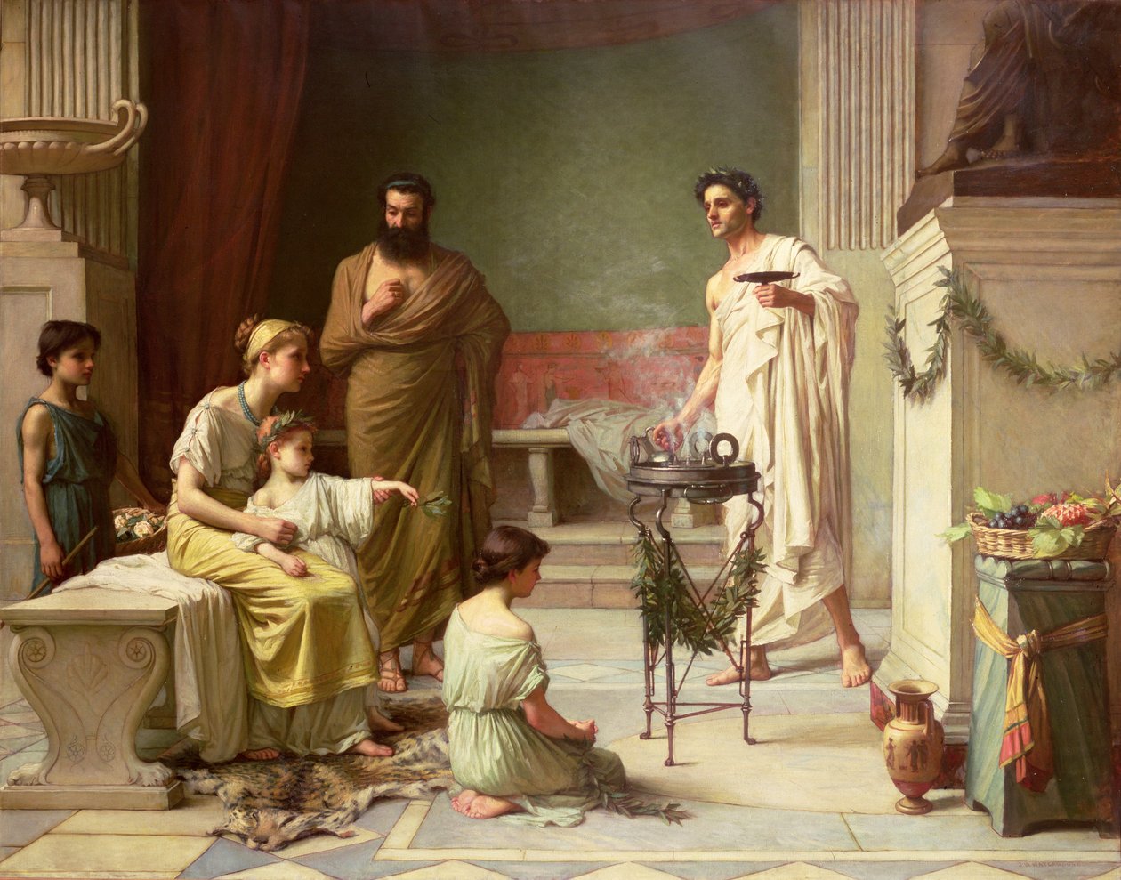 Hasta Bir Çocuğun Aesculapius Tapınağını Ziyareti, 1877 by John William Waterhouse