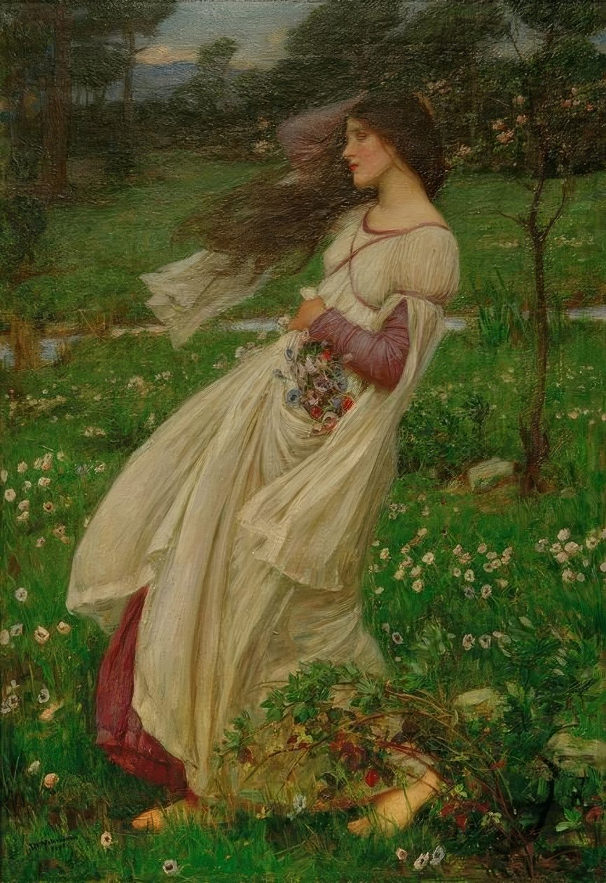 rüzgar çiçekleri by John William Waterhouse