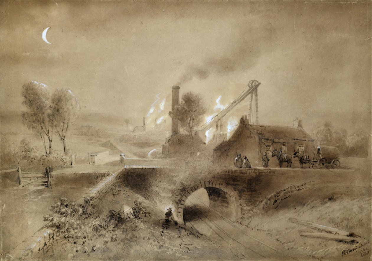 Pithead ve Demiryolu by John Wilson (after) Carmichael