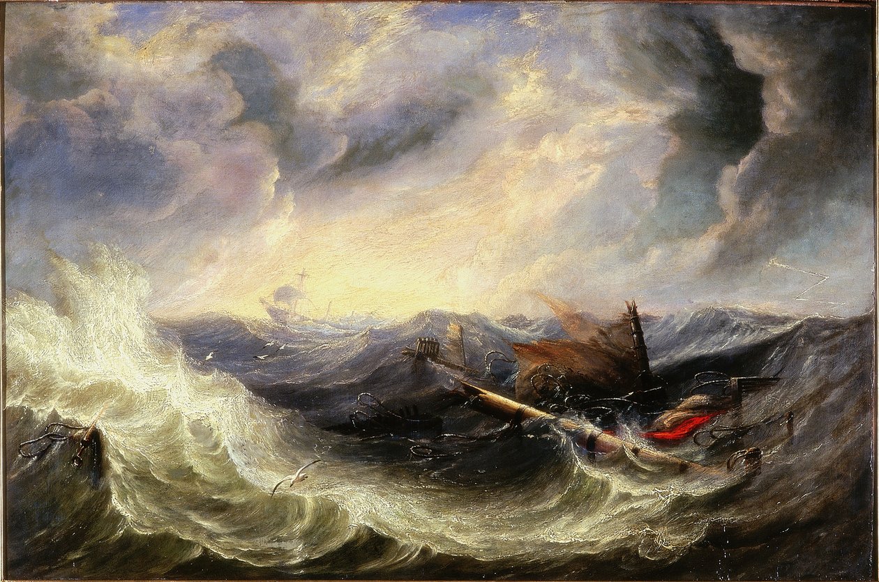 Enkazlı Deniz Manzarası (tuval üzerine yağlı boya) by John Wilson (attr. to) Carmichael
