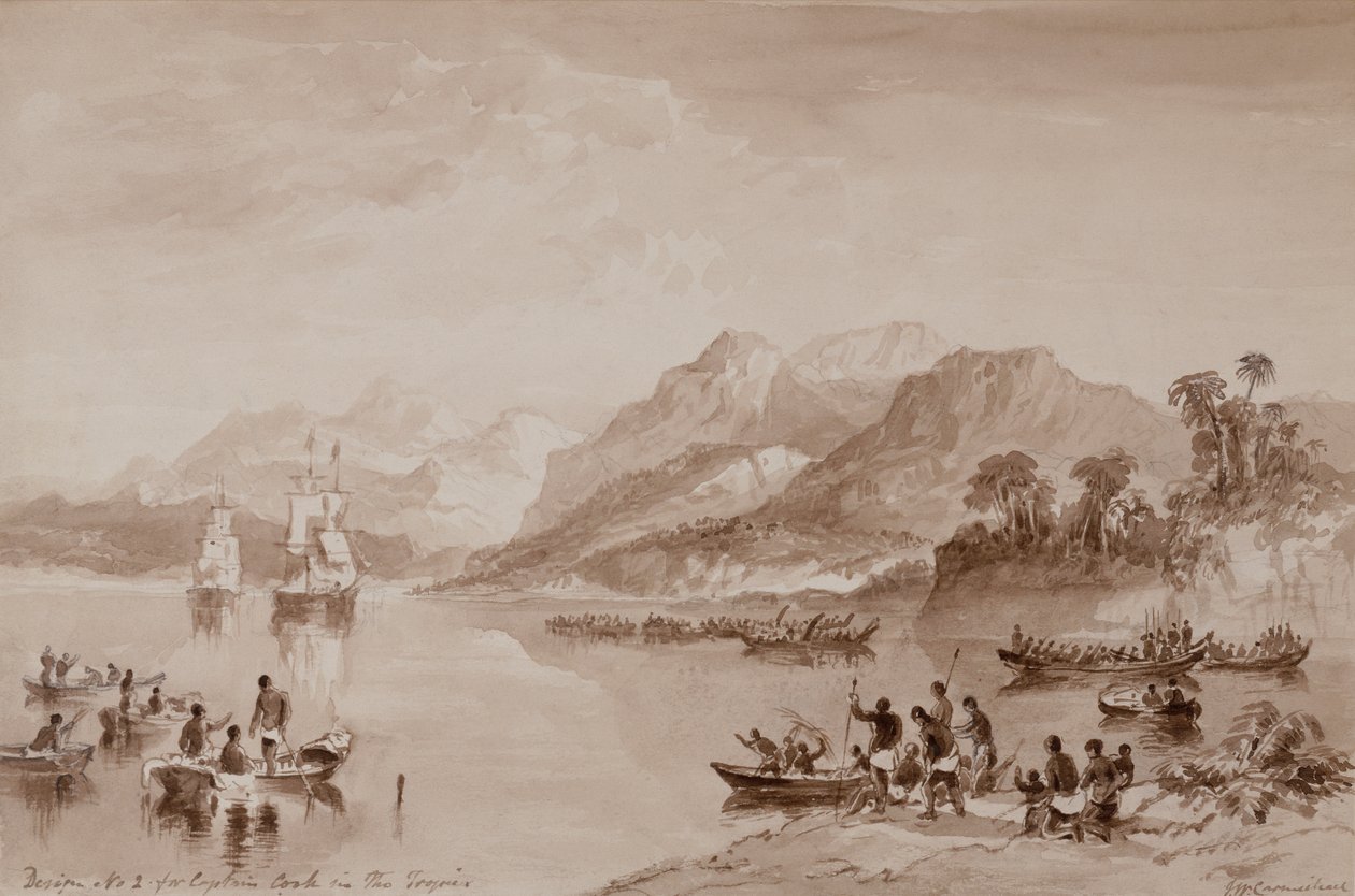 Tropiklerde Kaptan Aşçı için Tasarım No 2 (suluboya) by John Wilson Carmichael