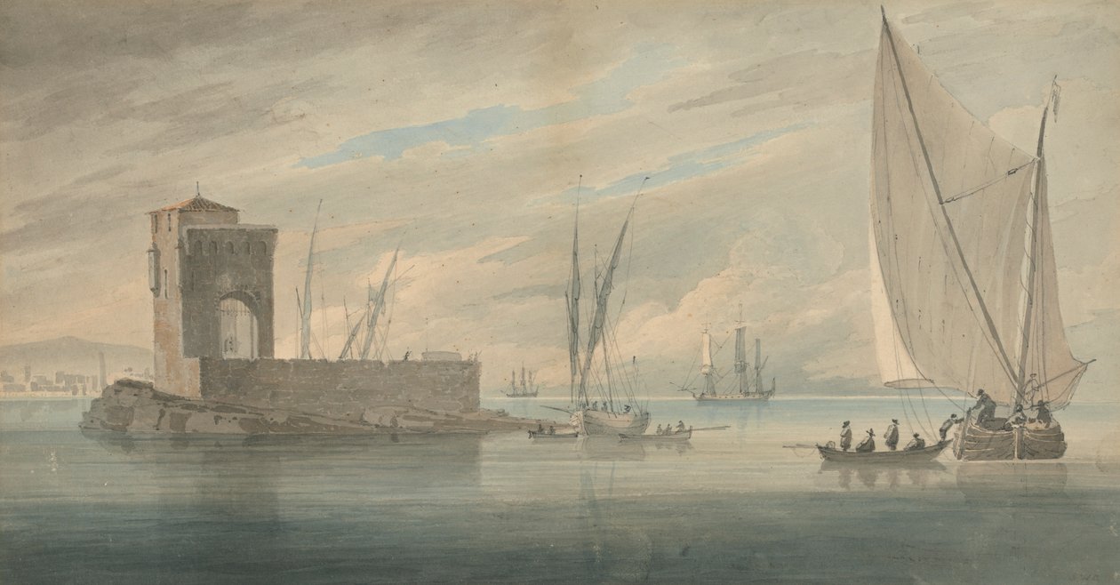 Ada Nakliyesi ile İtalyan Sahil Manzarası by John Wilson Carmichael