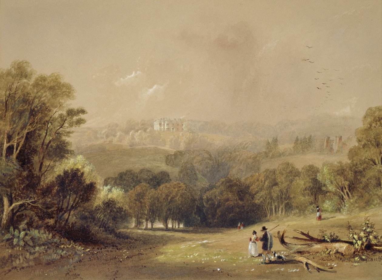 Roundhay Park, Leeds (kağıt üzerine sulu boya) by John Wilson Carmichael