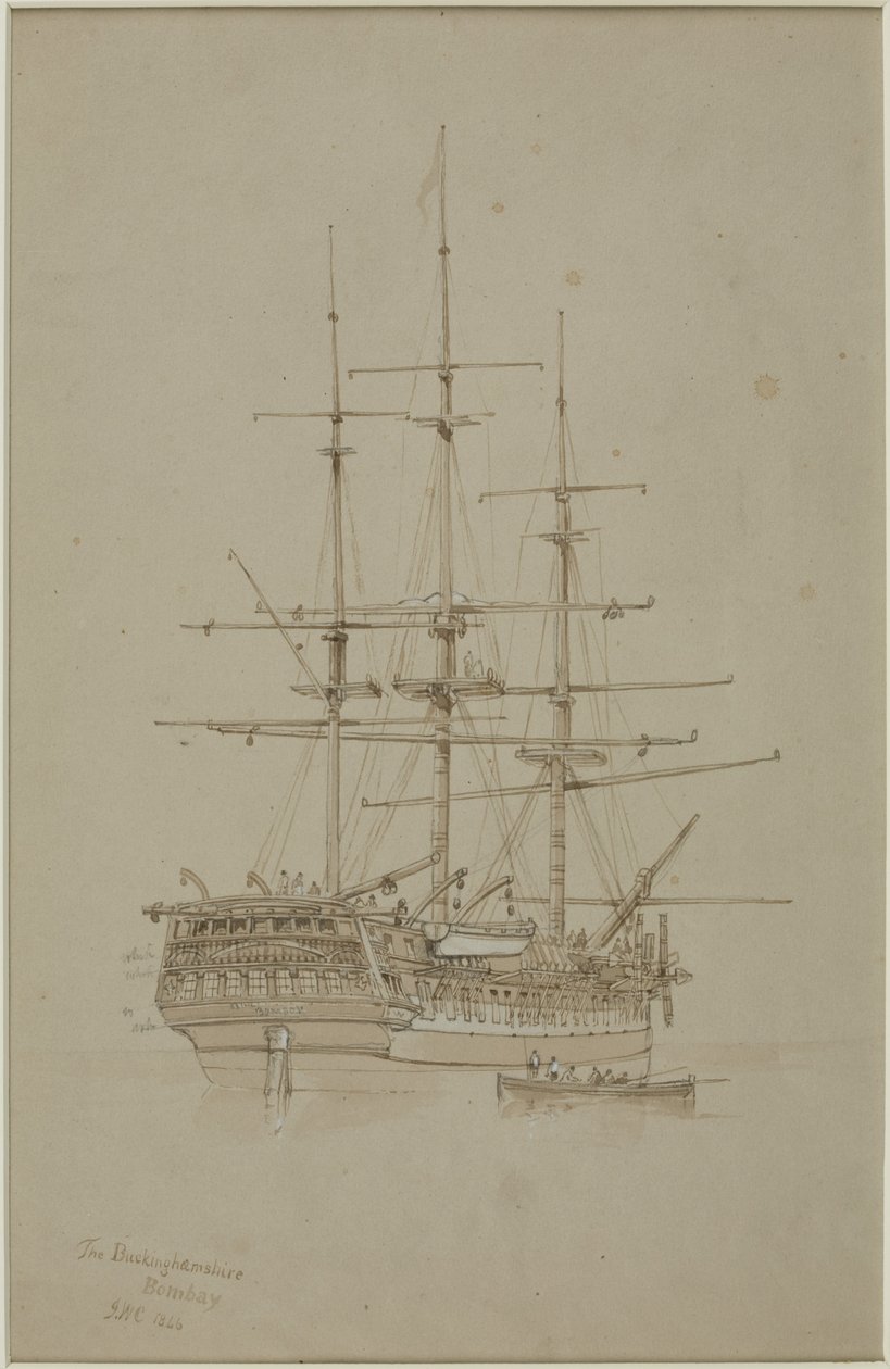 Buckinghamshire, Bombay (kağıt (gri) üzerine kurşun kalem ve suluboya (tek renkli) by John Wilson Carmichael