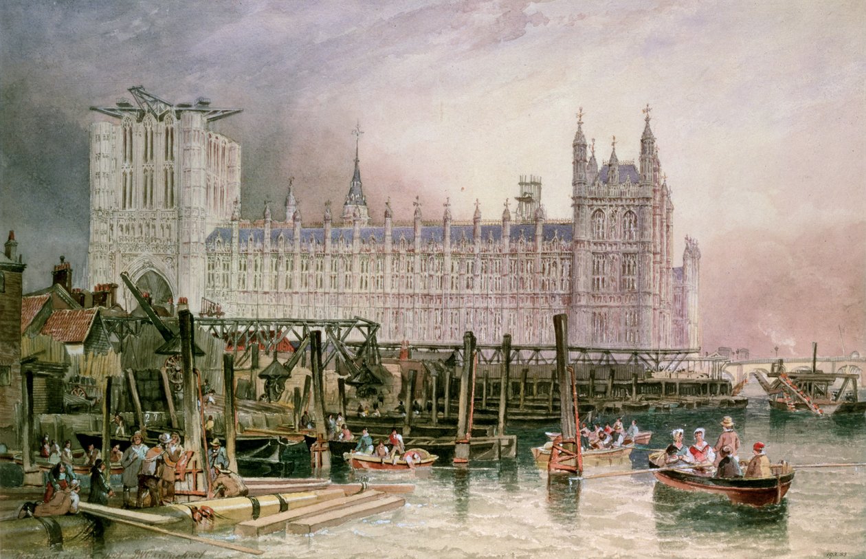 Yapım Aşamasında Parlamento Evleri by John Wilson Carmichael