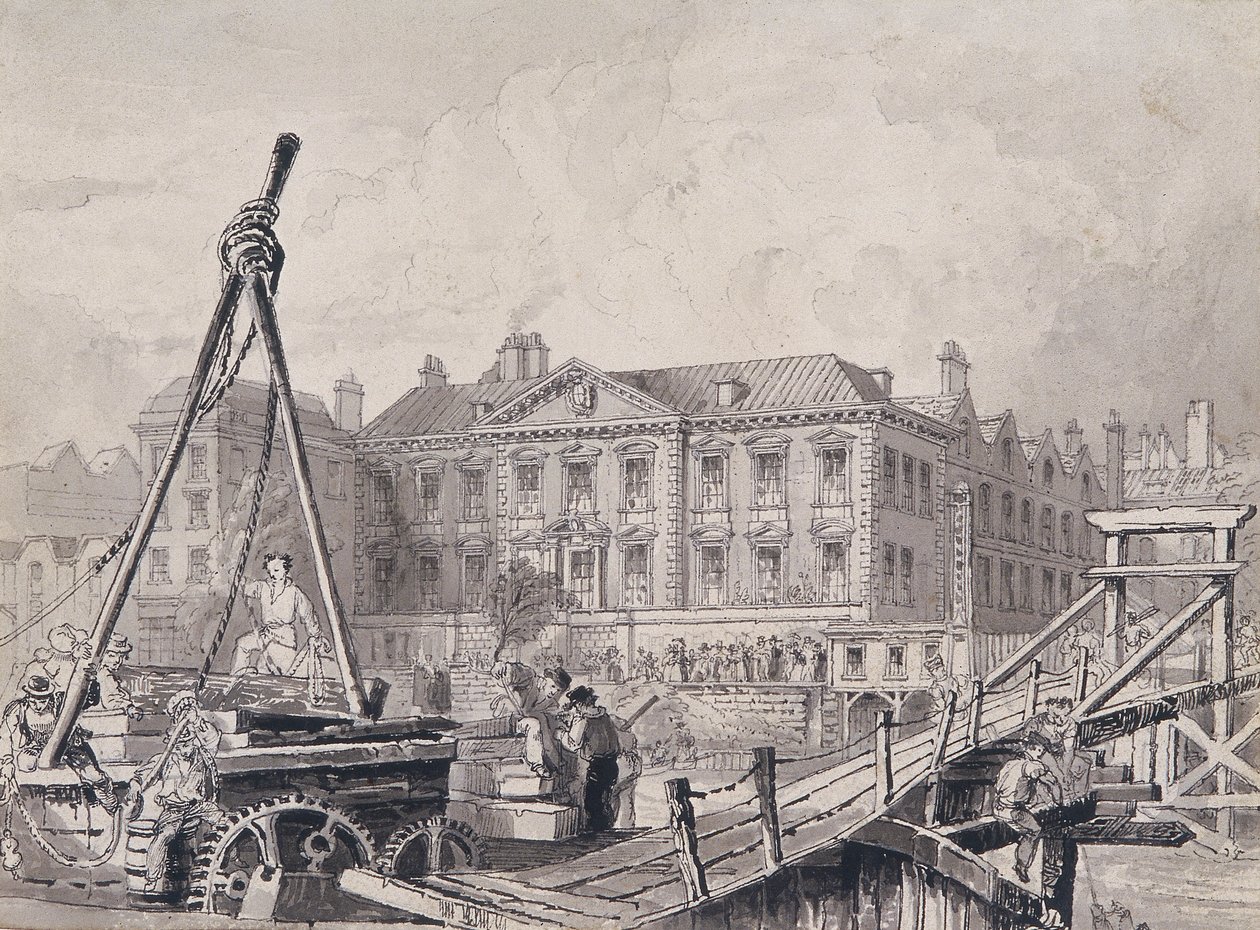 kuzey doğudan Balıkçılar Salonu, Londra, c1835 by John Woods