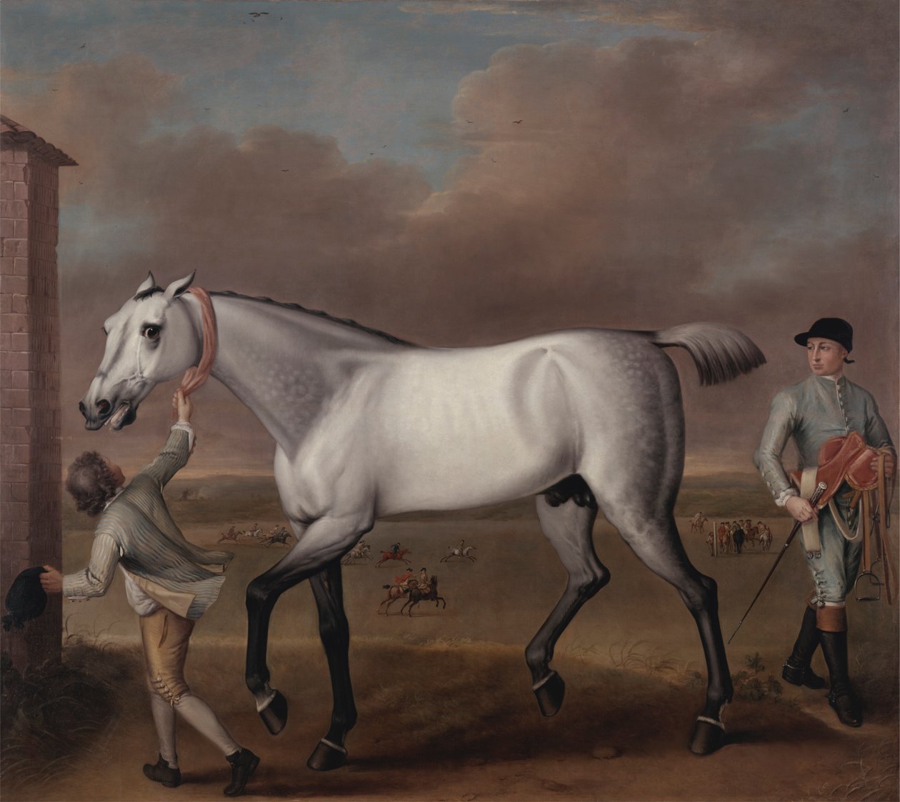 Hamilton Dükü'nün Gri Yarış Atı Newmarket'ta 'Muzaffer' by John Wootton