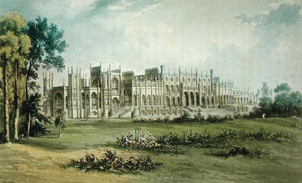 Eaton Hall, West of Garden Front, Ackermanns Repository of Arts