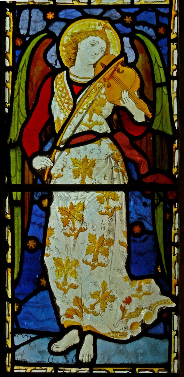 Müzikal melek, 1870 (vitray) by John and Grylls Burlison