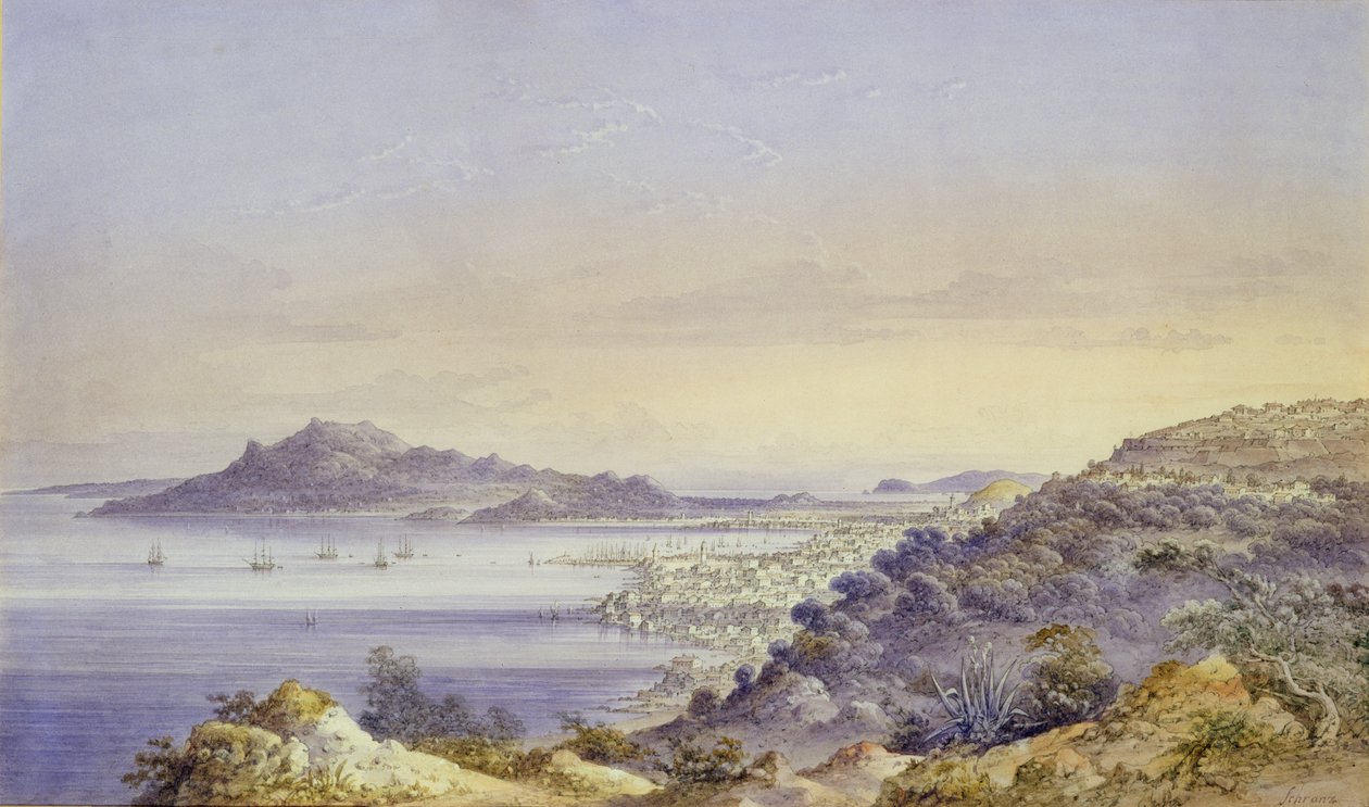 Zante Kasabası ve Limanı by John or Giovanni Schranz